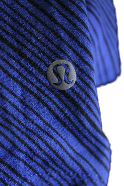 Lululemon Womens Striped Long Sleeves Pullover Shirt Blue Black Size 10