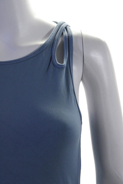 Athleta Womens Scoop Neck Tank Top Ribbed Leggings Set Blue Size XS Small