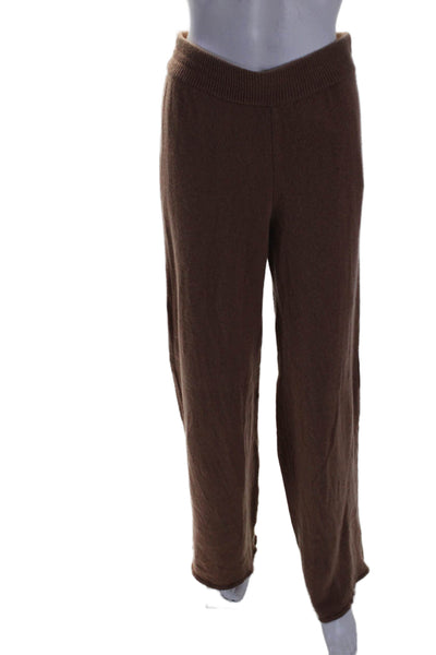 Summersalt Womens Wool Blend Knit Elastic Waist High-Rise Pants Brown Size S