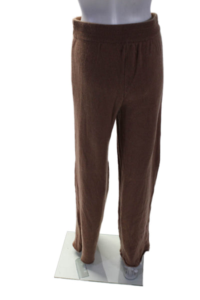 Summersalt Womens Wool Blend Knit Elastic Waist High-Rise Pants Brown Size S