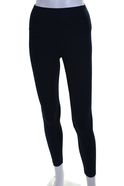 Lululemon Womens Spandex Textured Lined Fit Ankle Leggings Navy Blue Size XS