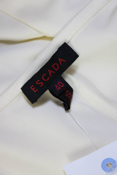 Escada Womens Sleeveless V Neck Pleated Blouse White Size 40