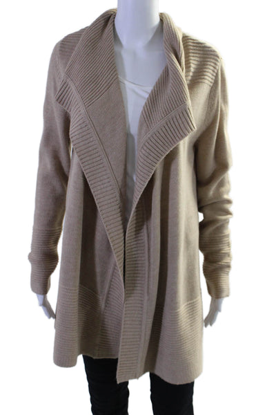 Calvin Klein Womens Long Sleeve Open Front Cardigan Sweater Brown Size Medium