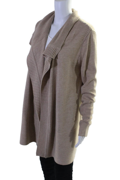 Calvin Klein Womens Long Sleeve Open Front Cardigan Sweater Brown Size Medium