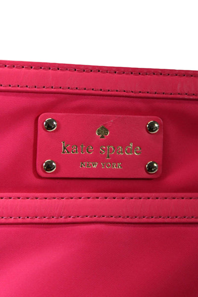 Kate Spade New York Womens Single Strap Logo Nylon Crossbody Handbag Pink