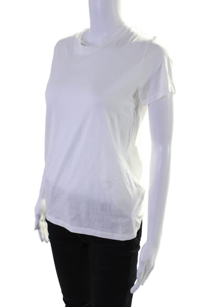 Vince Women's Crewneck Short Sleeves Cotton Boxy Basic T-Shirt White Size M