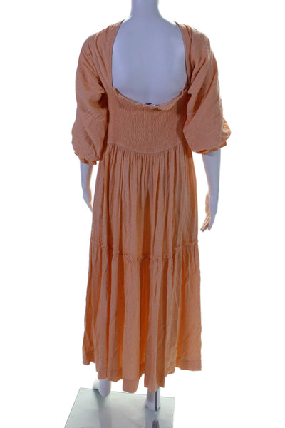 Louna Womens Orange Midi Dress Orange Size 6 15224632