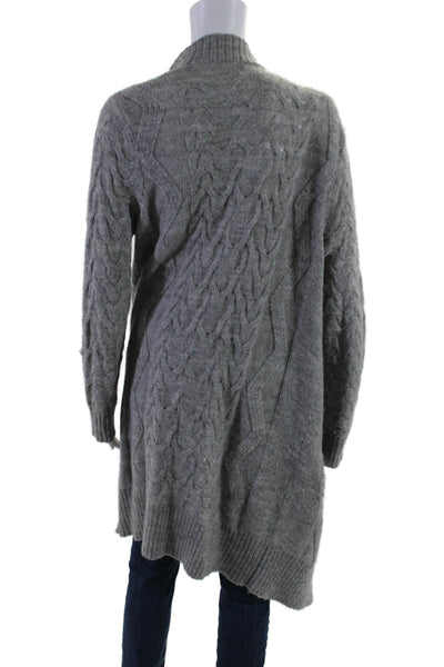 Splendid Women's Round Neck Long Sleeves Open Front Cardigan Gray Size M