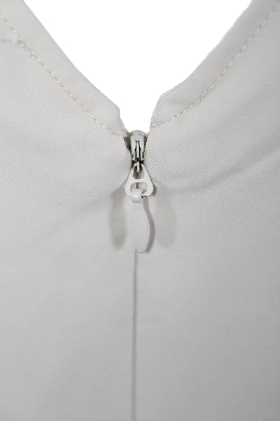 Marina Moscone Collective Womens V-Neck Jumpsuit White Size 12 15421095