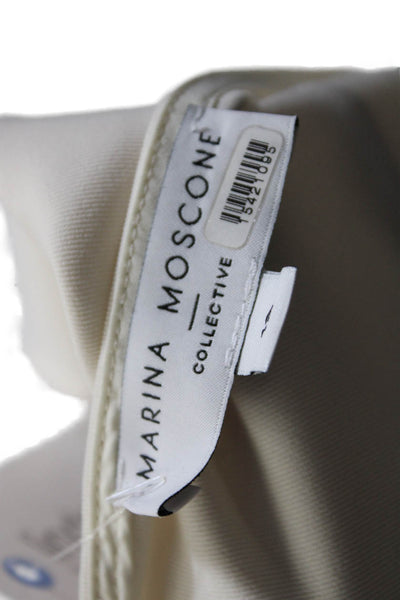 Marina Moscone Collective Womens V-Neck Jumpsuit White Size 12 15421095
