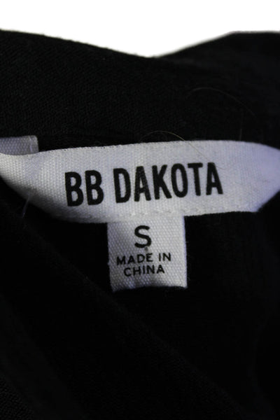 BB Dakota Womens Button Front 3/4 Sleeve Collared Shirt Black Size Small