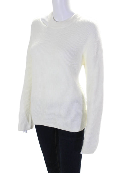 Rails Womens Long Sleeve Cut Out Crew Neck Oversized Sweater White Size Small