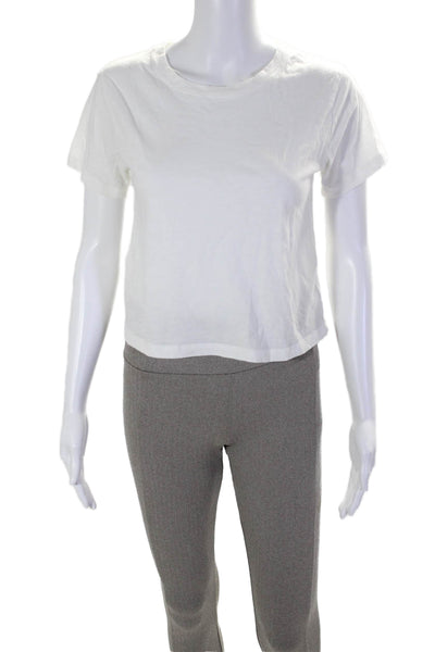 Athleta Womens Powerful Tee Shirt Ankle Leggings White Brown Size XS Small