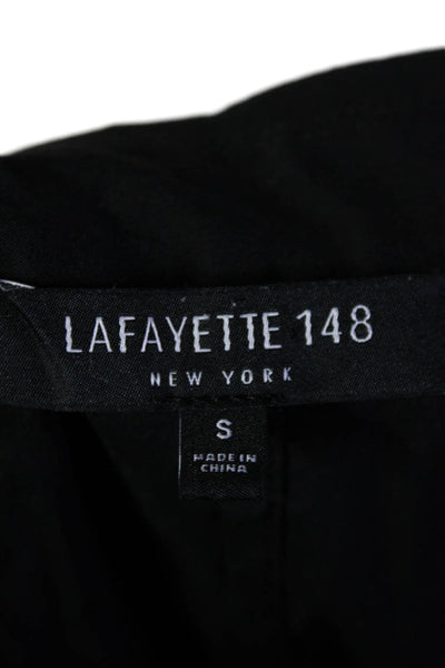 Lafayette 148 New York Women's Short Sleeves Button Down Shirt Black Size S