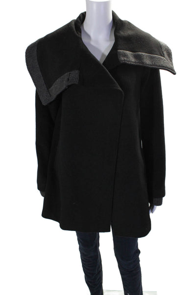 Rachel Rachel Roy Women's Collared Long Sleeves Pockets Wool Coat Black Size S