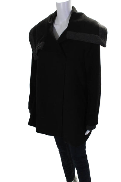 Rachel Rachel Roy Women's Collared Long Sleeves Pockets Wool Coat Black Size S