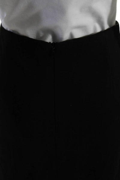 Escada Womens Solid Black Ruffle Detail Zip Back Pencil Skirt Size 36