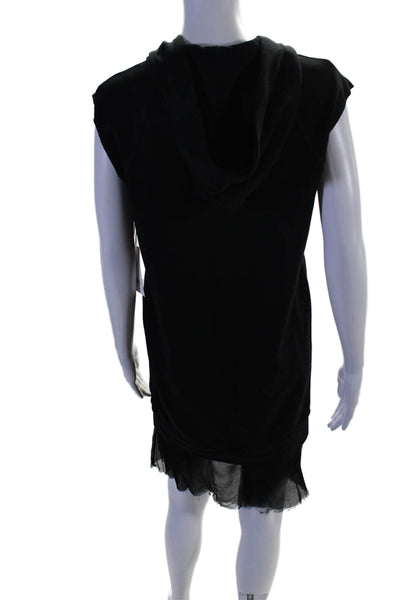 Bailey 44 Womens Black Front Pocket Sleeveless Hooded Sweatshirt Dress Size M