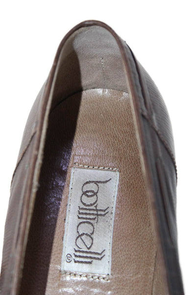 Botticelli Womens Brown Leather Embellished Flat Loafer Shoes Size 10