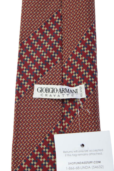 Giorgio Armani Cravatte Mens Silk Red Mixed Printed Necktie