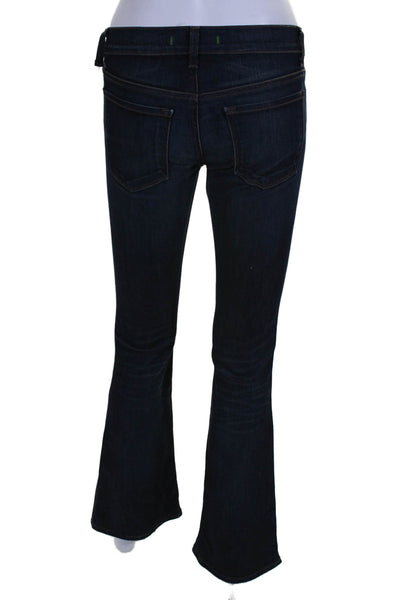 J Brand Womens Cotton Dark Washed Buttoned Zip Flare Leg Jeans Blue Size EUR 25