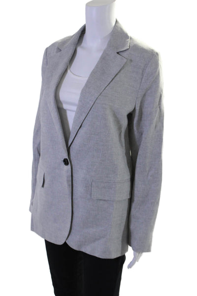 MNG Women's Collared Long Sleeves Unlined Blazer Heather Gray Size M