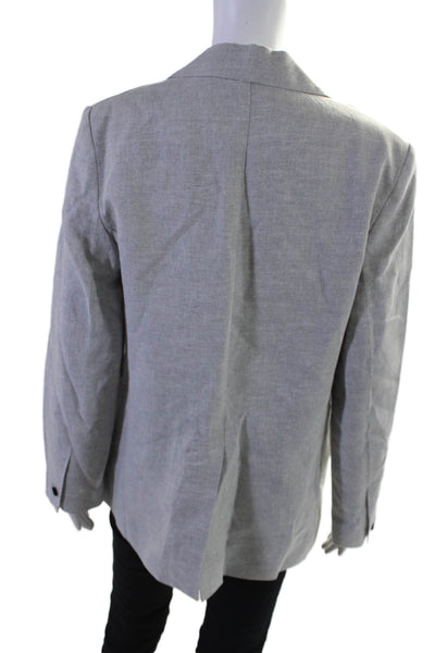 MNG Women's Collared Long Sleeves Unlined Blazer Heather Gray Size M