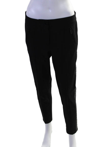 Karl Lagerfeld Womens High Rise Skinny Leg Dress Pant Trousers Black White Size