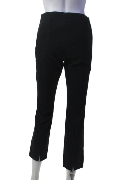 Vince Womens Solid Black High Rise Pleated Slim Straight Leg Pants Size M