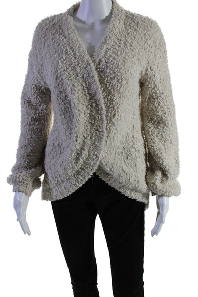 Rachel Zoe Women's Long Sleeves Open Front Cardigan Sweater Beige Size XS