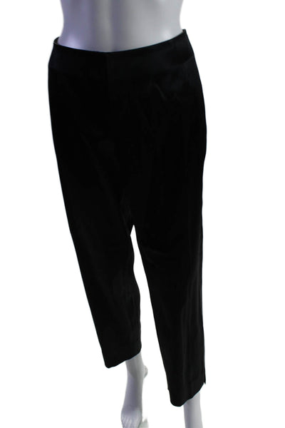 Lafayette 148 New York Womens Satin High Rise Stanton Trousers Black Size 12