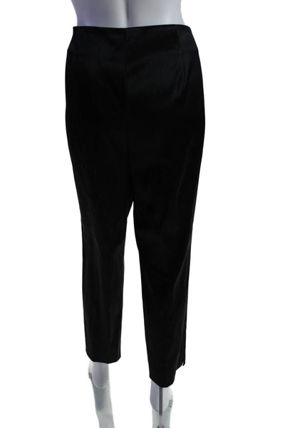 Lafayette 148 New York Womens Satin High Rise Stanton Trousers Black Size 12