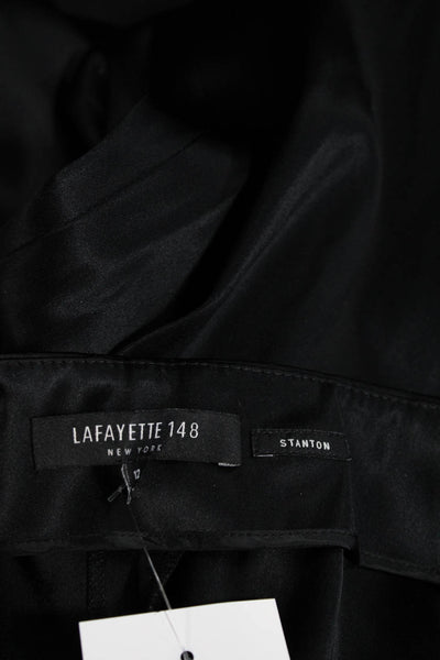 Lafayette 148 New York Womens Satin High Rise Stanton Trousers Black Size 12