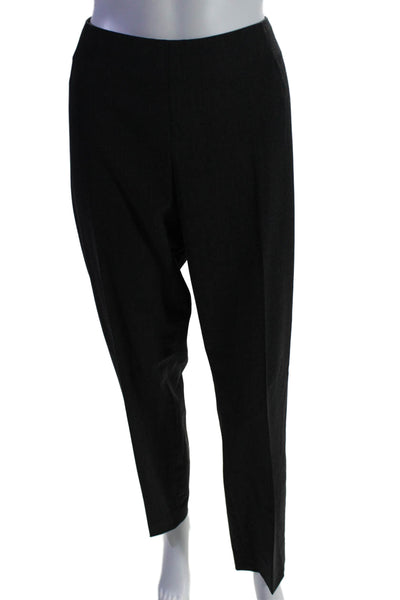 Lafayette 148 New York Womens Satin High Rise Tapered Trousers Black Size 12