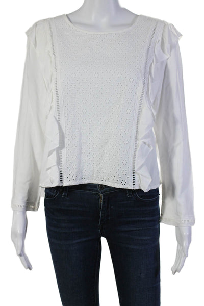 Jack by BB DAKOTA Womens Battenberg Lace Buttoned Textured Blouse White Size M