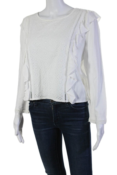 Jack by BB DAKOTA Womens Battenberg Lace Buttoned Textured Blouse White Size M