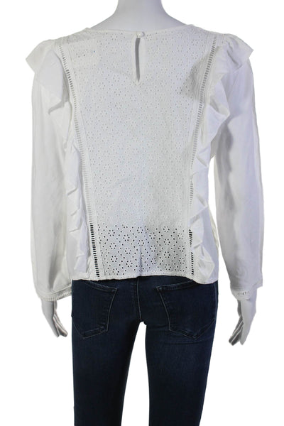 Jack by BB DAKOTA Womens Battenberg Lace Buttoned Textured Blouse White Size M