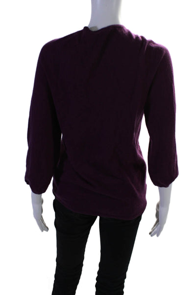 Vince Womens Cashmere Scoop Neck Long Sleeves Sweater Purple Size Medium