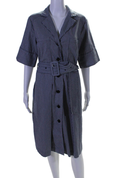 Adam Lippes Collective Womens Striped Cotton Work Dress Blue Size 4 16163108
