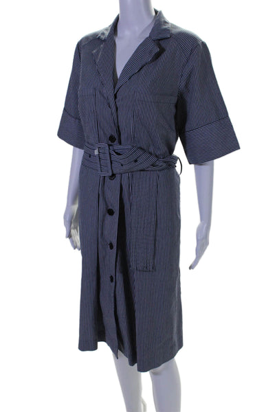 Adam Lippes Collective Womens Striped Cotton Work Dress Blue Size 4 16163108
