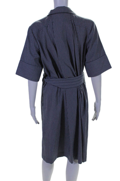 Adam Lippes Collective Womens Striped Cotton Work Dress Blue Size 2 15515778