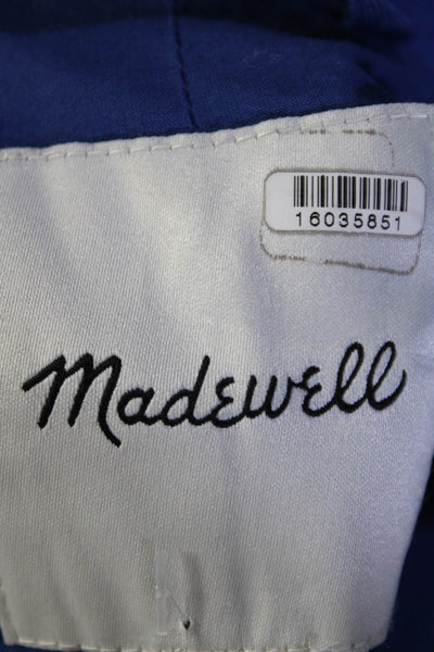 Madewell Womens Double Breasted Linen Blazer Blue Size 0 16035864