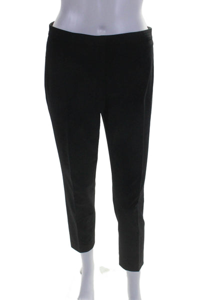 Theory Womens Wool Straight Leg Hook and Eye Zipped Closure Pants Black Size 0