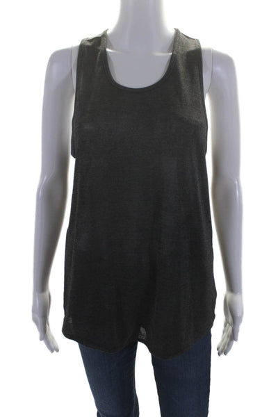 Rag & Bone Womens Scoop Neck Knit Boxy Tank Top Gray Size Large