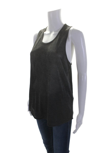 Rag & Bone Womens Scoop Neck Knit Boxy Tank Top Gray Size Large