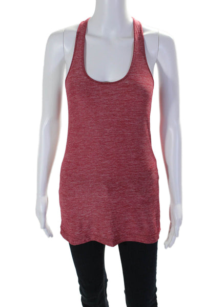 Lululemon Womens Stretch Scoop Neck Short Sleeve Activewear Tank Top Red Size 8