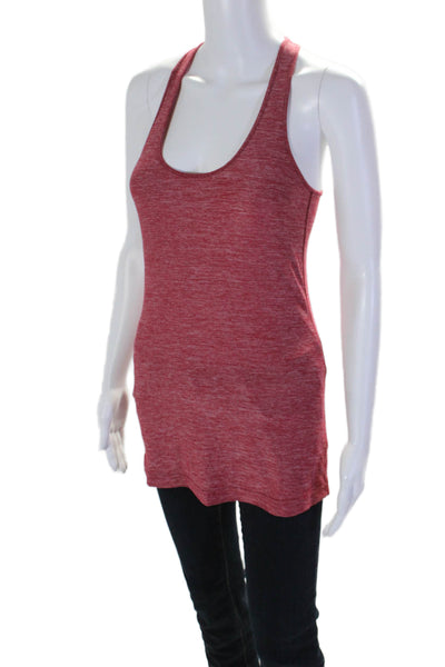 Lululemon Womens Stretch Scoop Neck Short Sleeve Activewear Tank Top Red Size 8