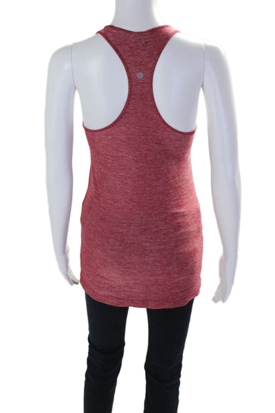 Lululemon Womens Stretch Scoop Neck Short Sleeve Activewear Tank Top Red Size 8