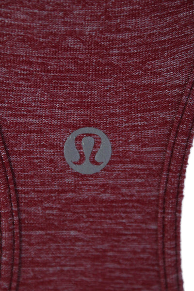 Lululemon Womens Stretch Scoop Neck Short Sleeve Activewear Tank Top Red Size 8