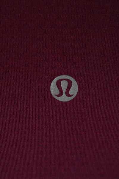 Lululemon Womens Stretch Round Neck Long Sleeve Activewear Top Fuchsia Size 8